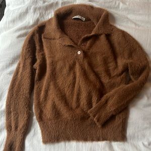 Zara super soft cropped brown knit